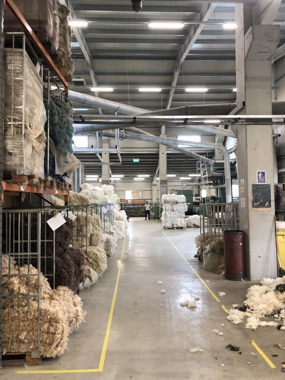 Where the wool is cleaned and prepared